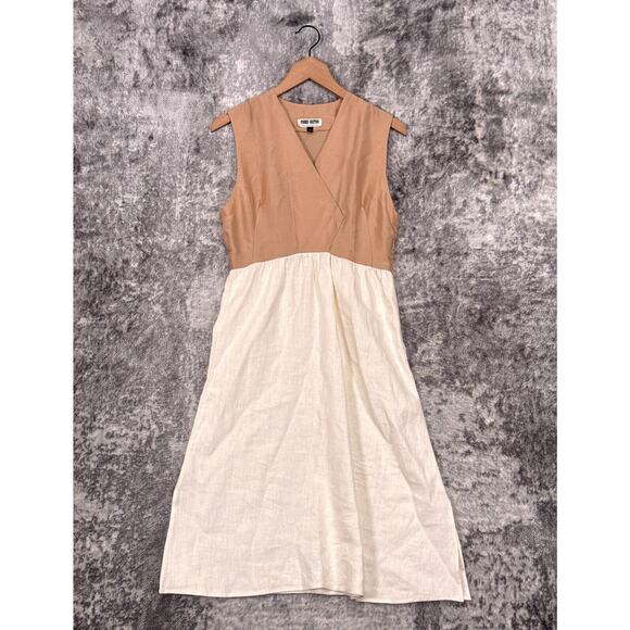 Ciao Lucia Dress XS Womens Silk Linen Combo Sleeveless Midi - Picture 1 of 7